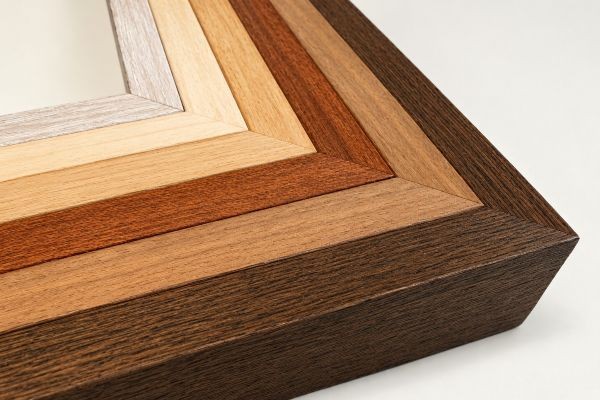 Echtholzfurnierte Alurahmen - Material und Konstruktion