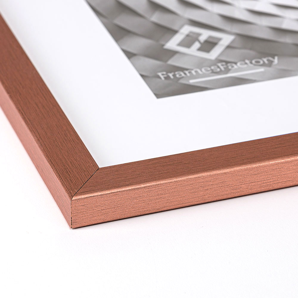 Holz-Bilderrahmen Hekla (MDF) 10x15 cm | Rose Gold strukturiert | Kunstglas